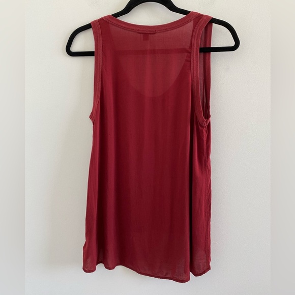 James Perse Maroon High-Low Woven Tank Size 1 (Small) - Picture 9 of 11